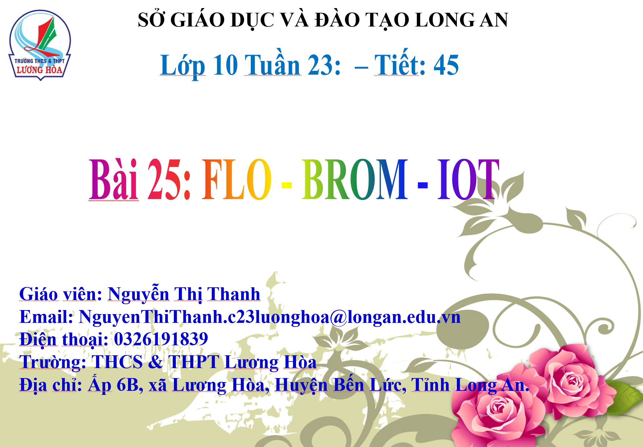 Bài 25: FLO - BROM - IOT