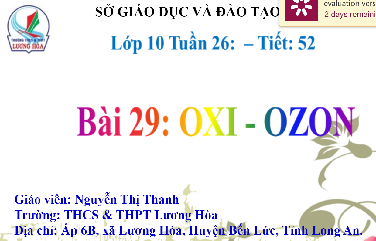 Bài 29: OXI - OZON