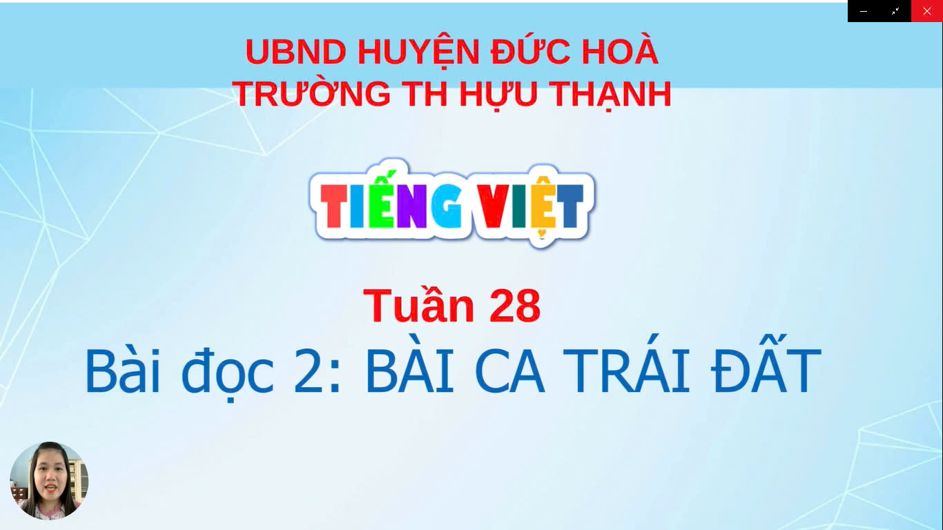BÀI CA TRÁI ĐẤT