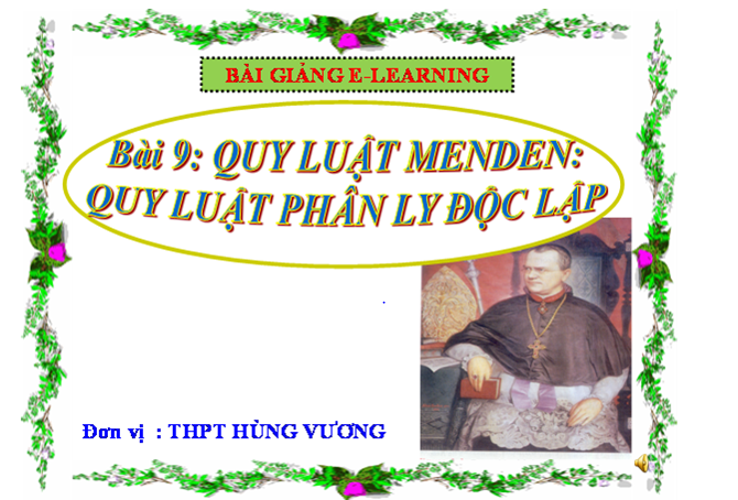 Bài 9 : QUI LUẬT PHÂN LI ĐỘC LẬP_SH12CB_thpthungvuong_Tân An 