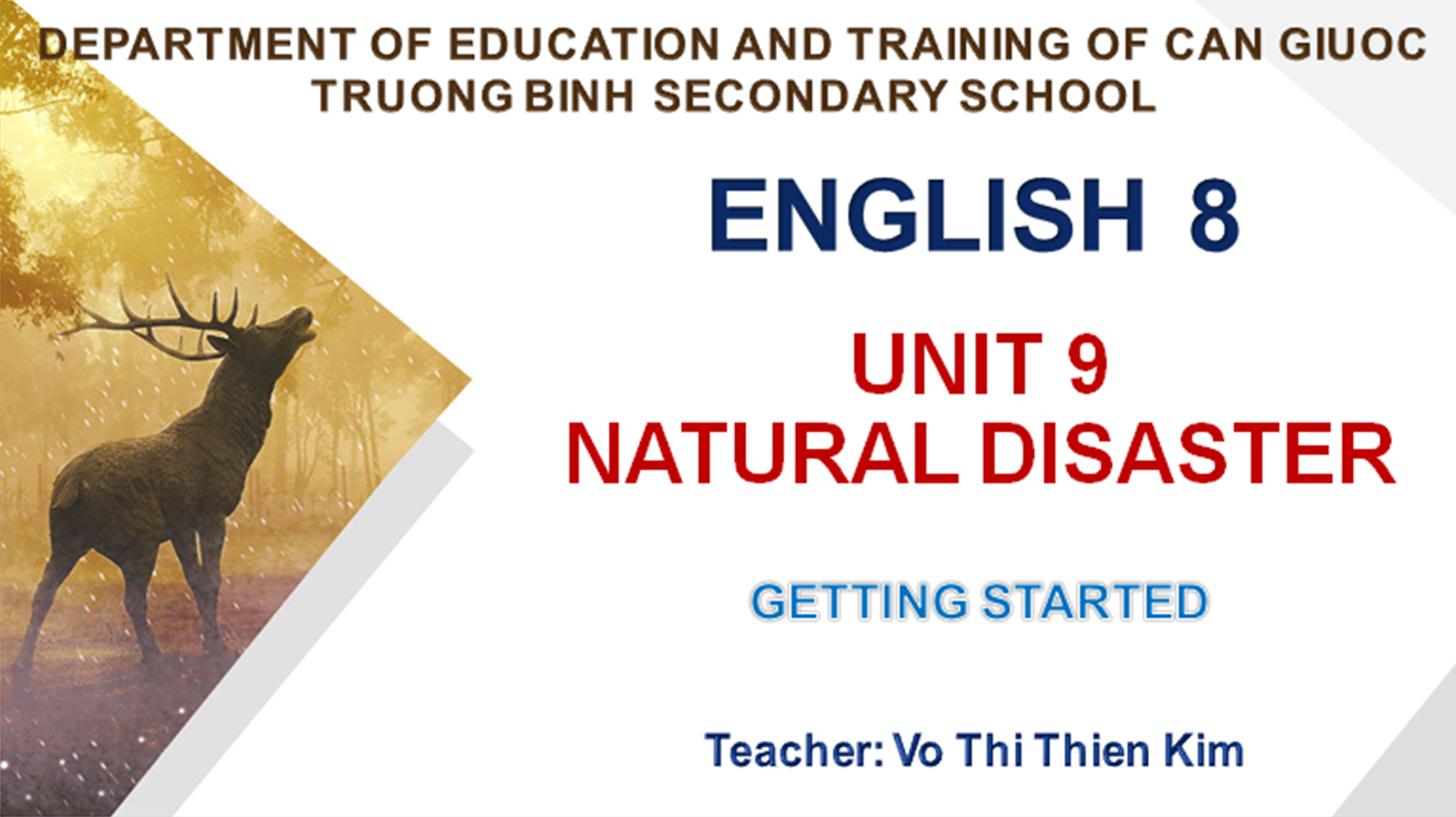 English 8 - TH&THCS TRƯỜNG BÌNH- Unit 9 - Getting started