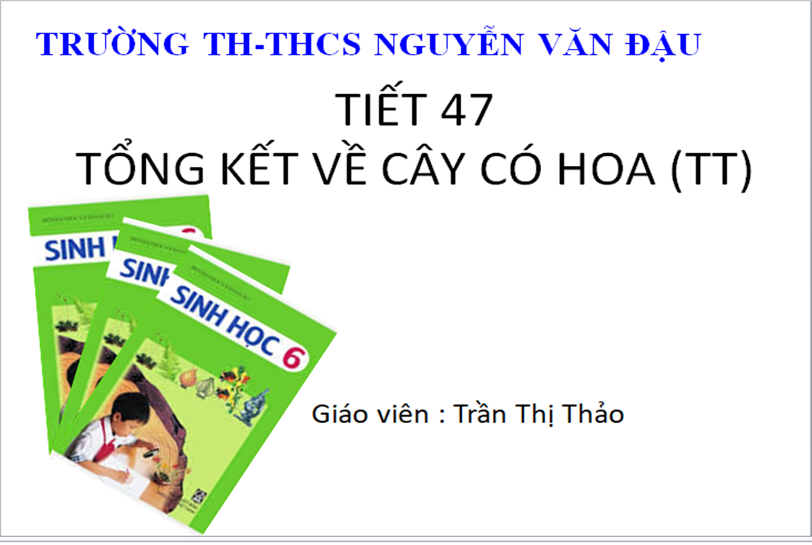 Tiết 47 Tổng kết về cây có hoa (tt) - Th&THCS Nguyễn Văn Đậu-Tân Trụ