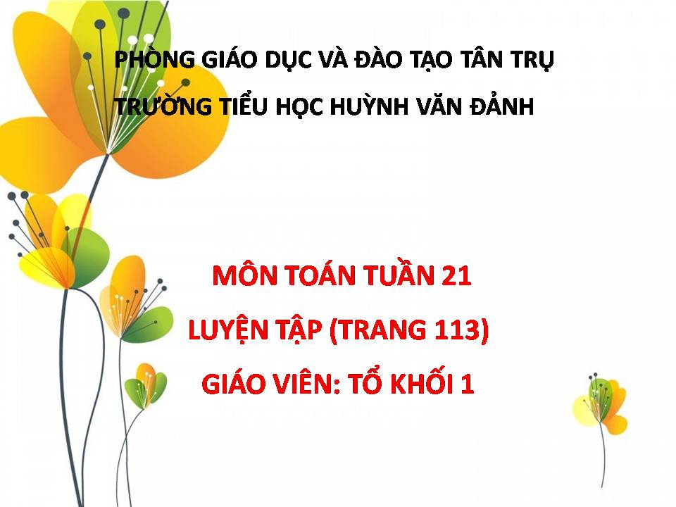 LUYỆN TẬP TRANG 113 L1-Tiểu học Huỳnh Văn Đảnh - Tân Trụ