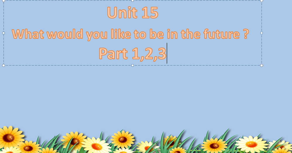 Unit 15: What would you like to be in the future? Lesson 3 (part 1,2,3)